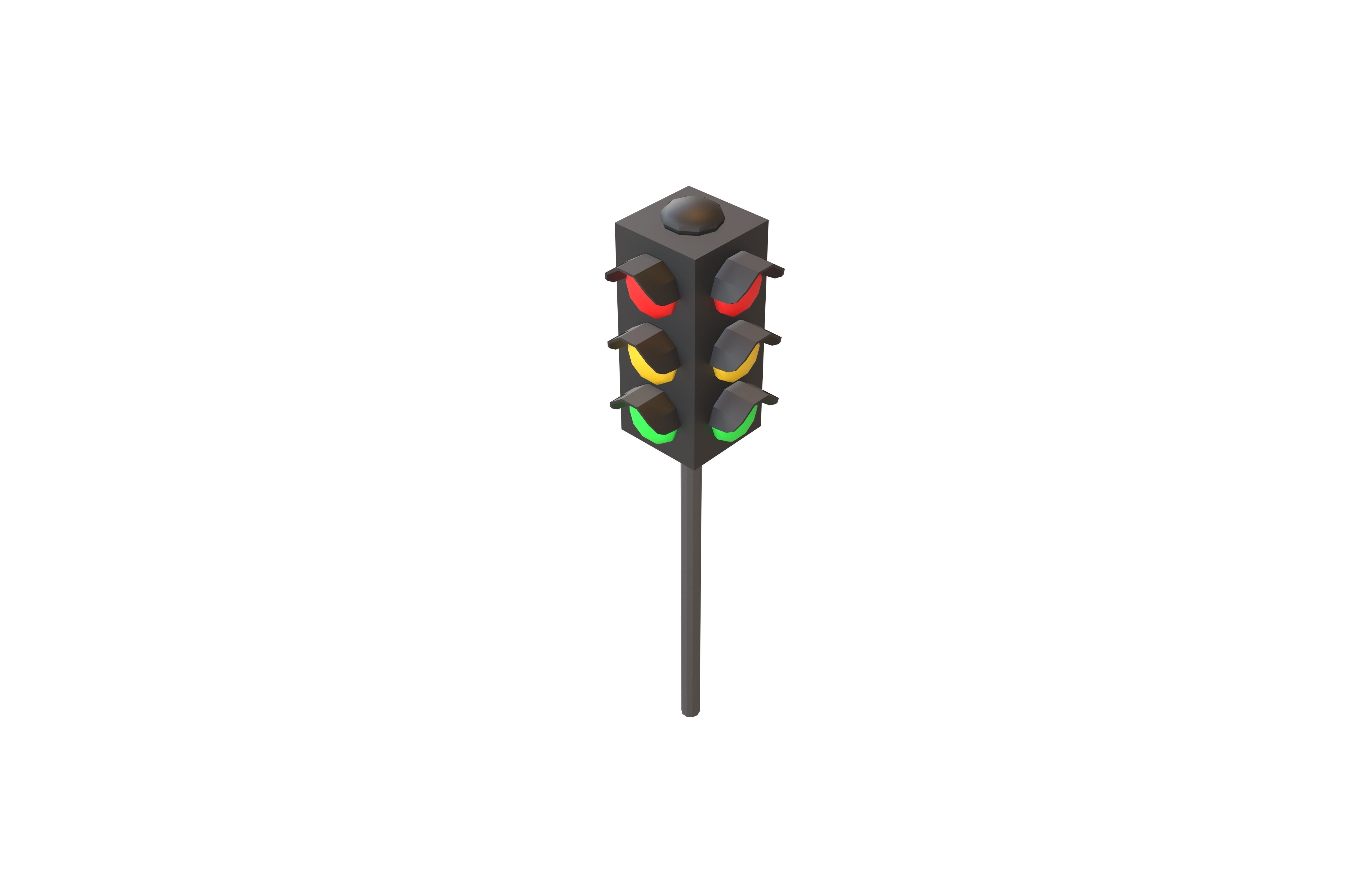 Traffic Light v2 005 Low-poly 3D model_2