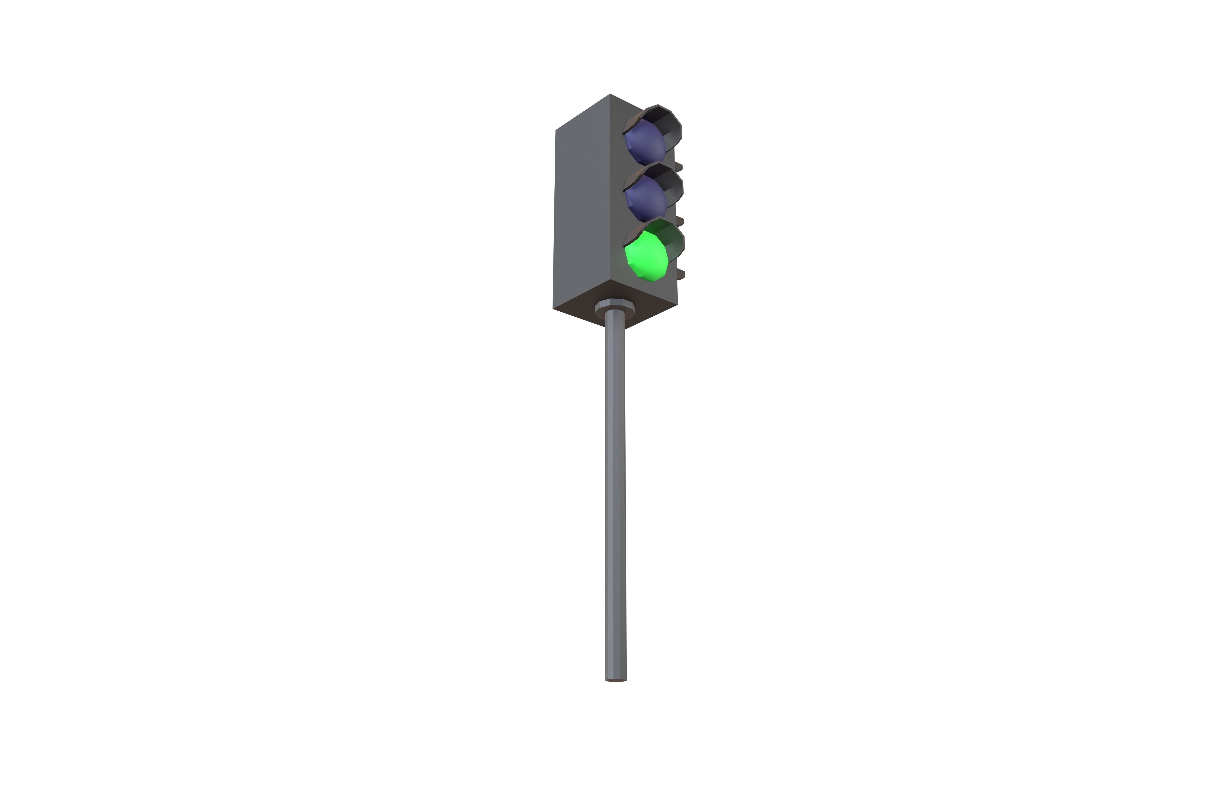 Traffic Light v2 006 Low-poly 3D model_3
