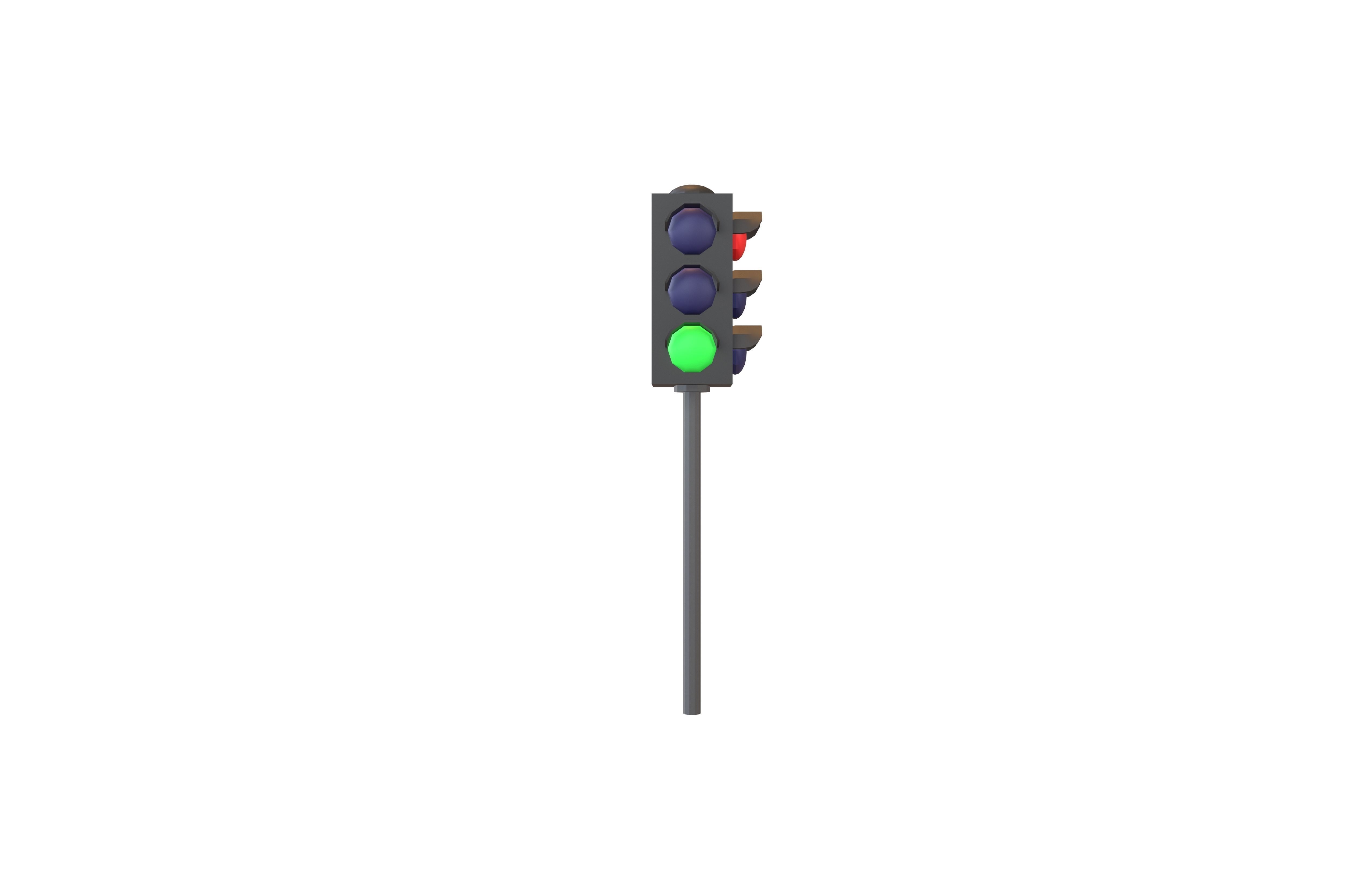 Traffic Light v2 006 Low-poly 3D model_1