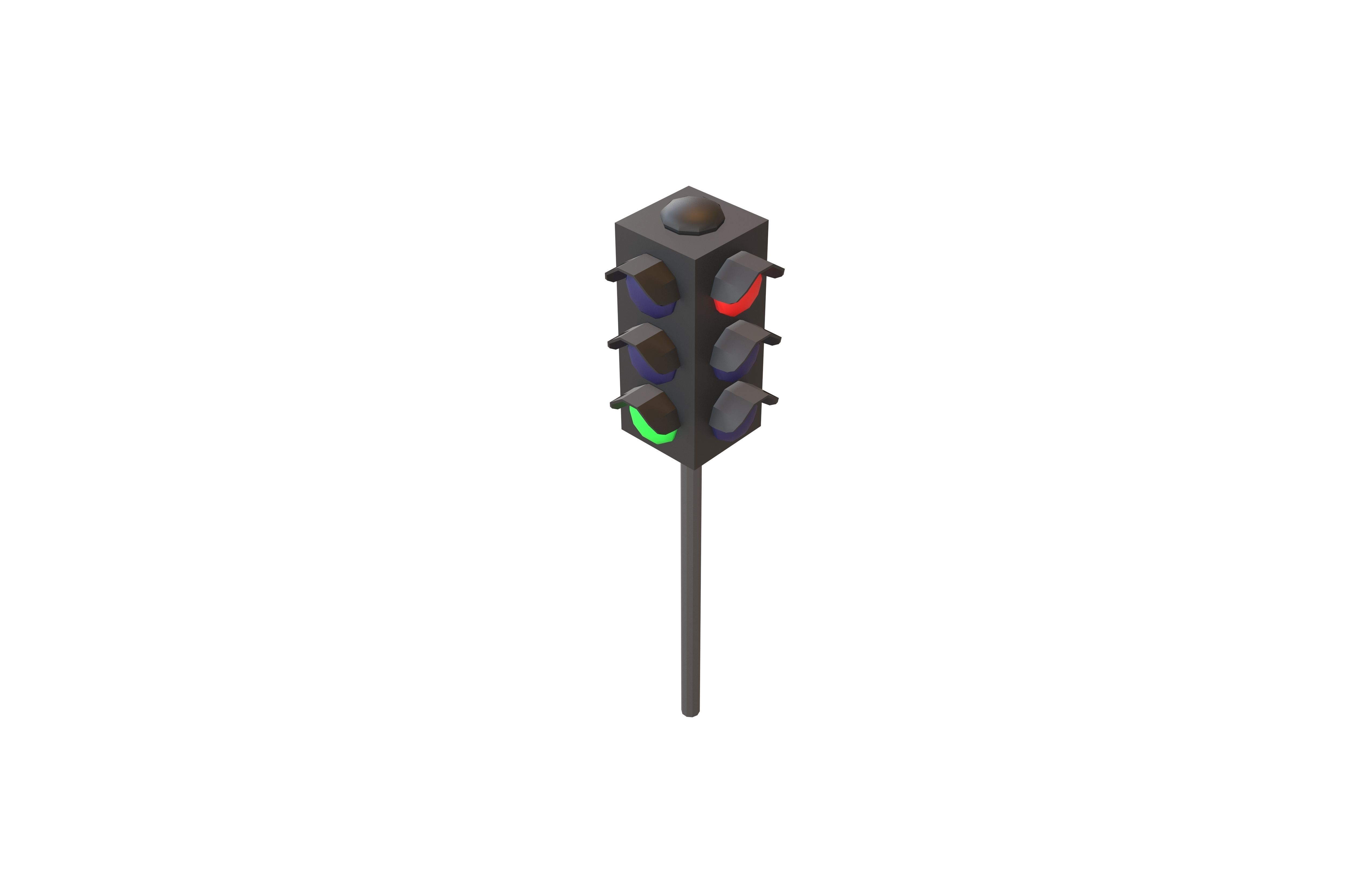 Traffic Light v2 006 Low-poly 3D model_2