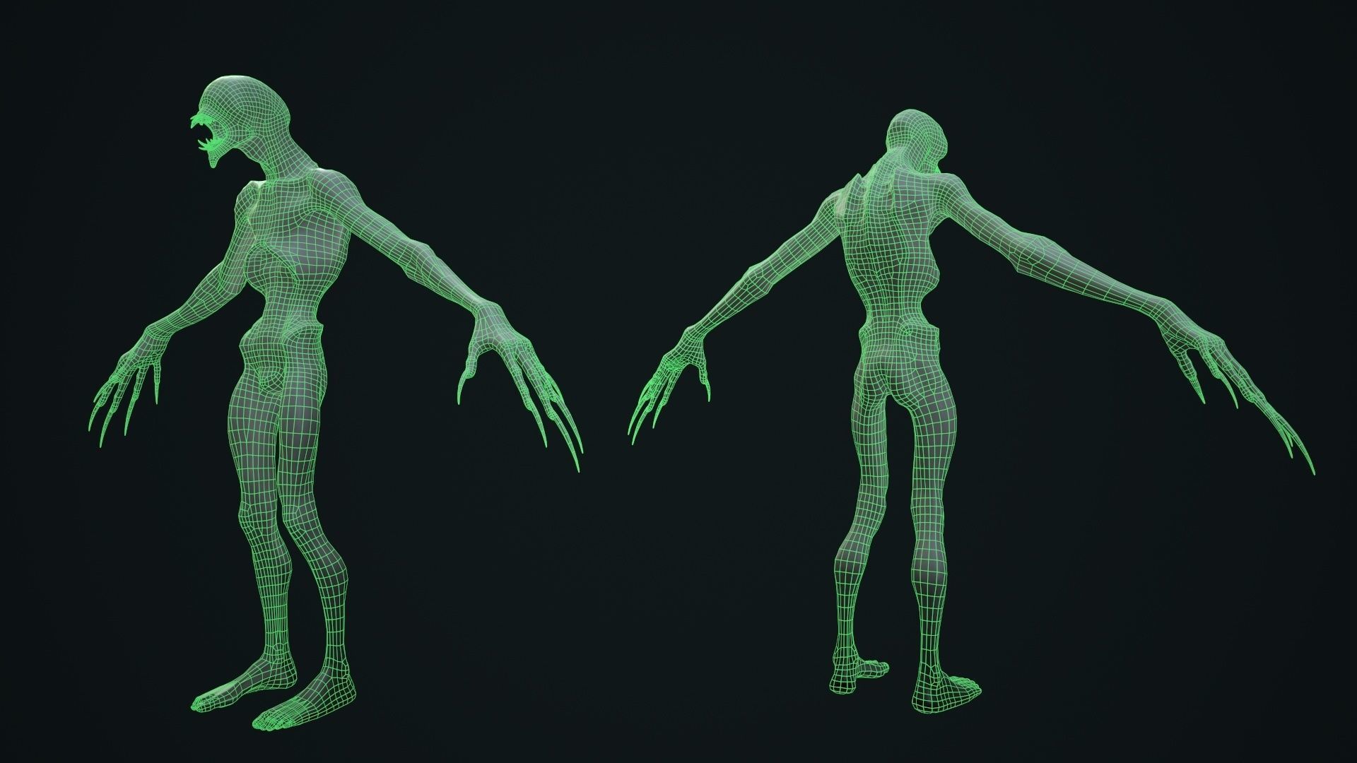Mutant 3 alien creature Low-poly 3D model_12