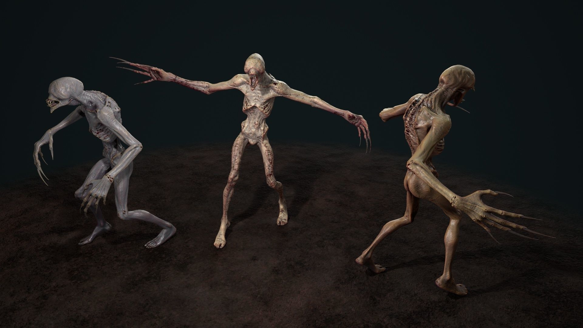 Mutant 3 alien creature Low-poly 3D model_9