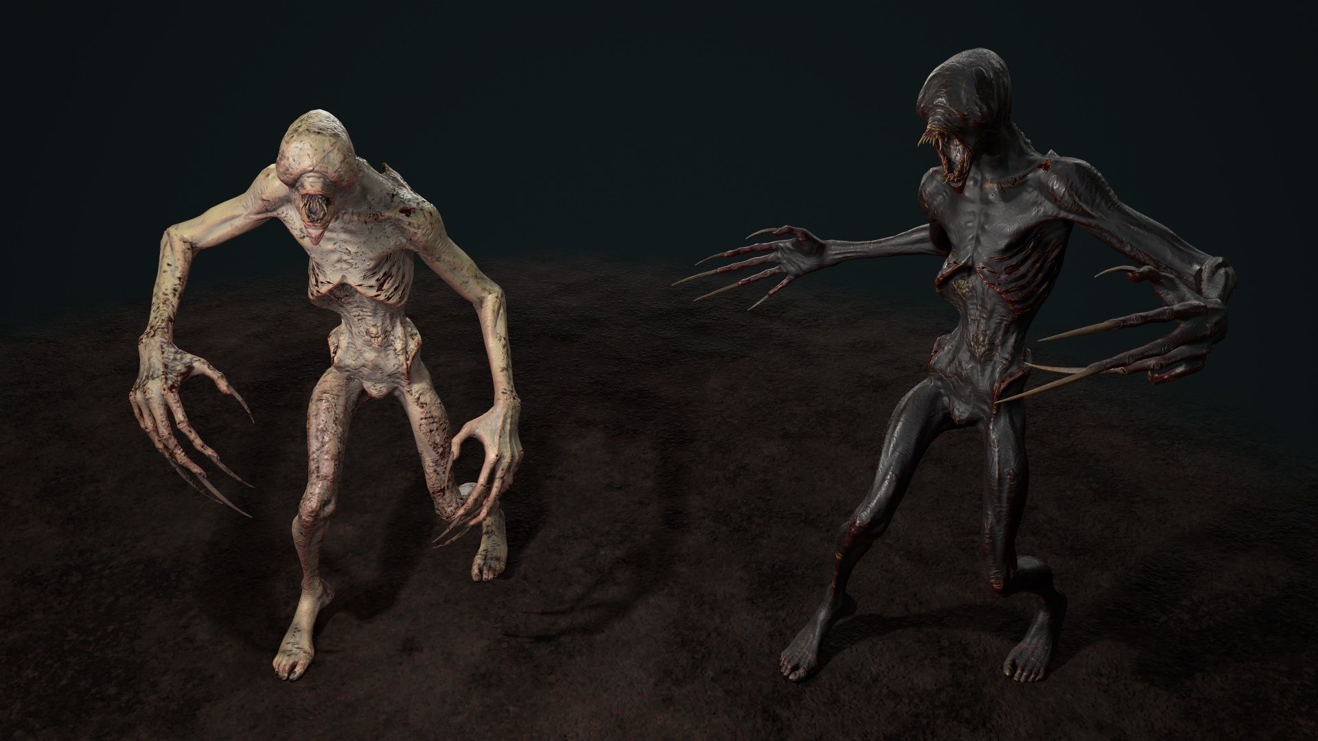 Mutant 3 alien creature Low-poly 3D model_4