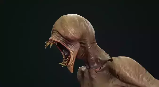 Mutant 3 alien creature Low-poly 3D model