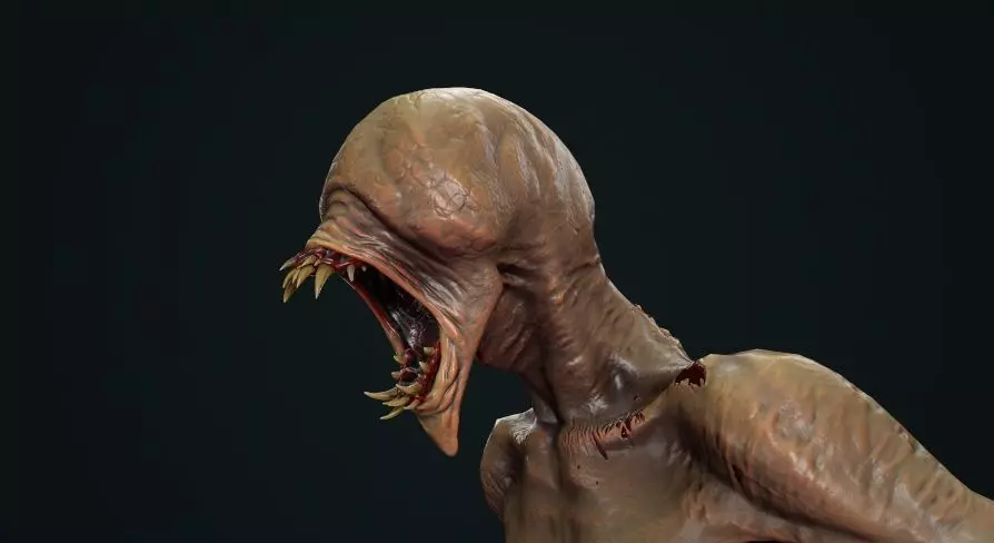 Mutant 3 alien creature Low-poly 3D model_0