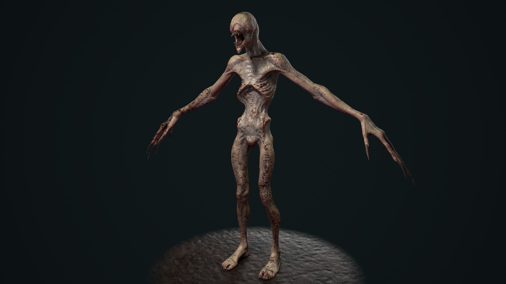 Mutant 3 alien creature Low-poly 3D model_10