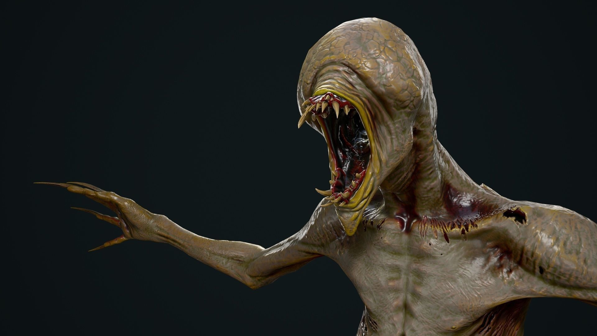 Mutant 3 alien creature Low-poly 3D model_11