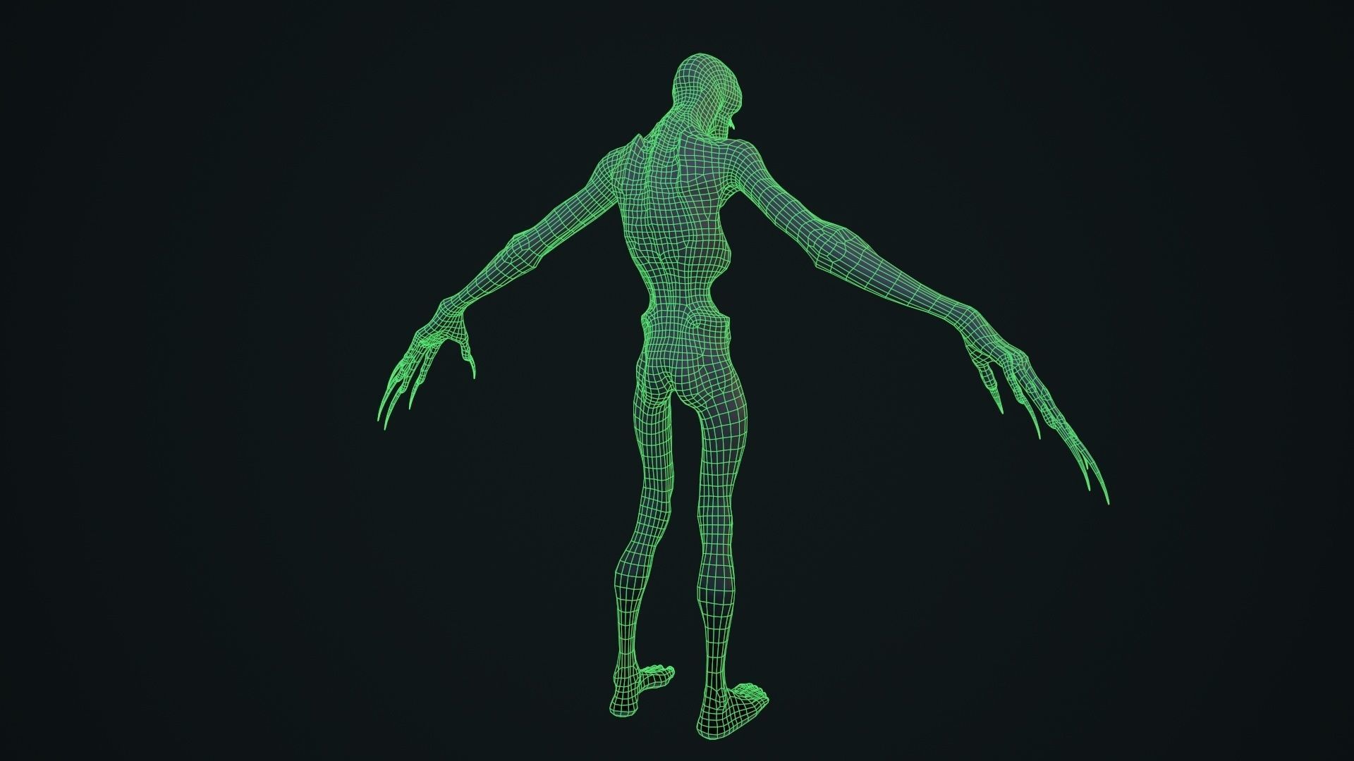 Mutant 3 alien creature Low-poly 3D model_13