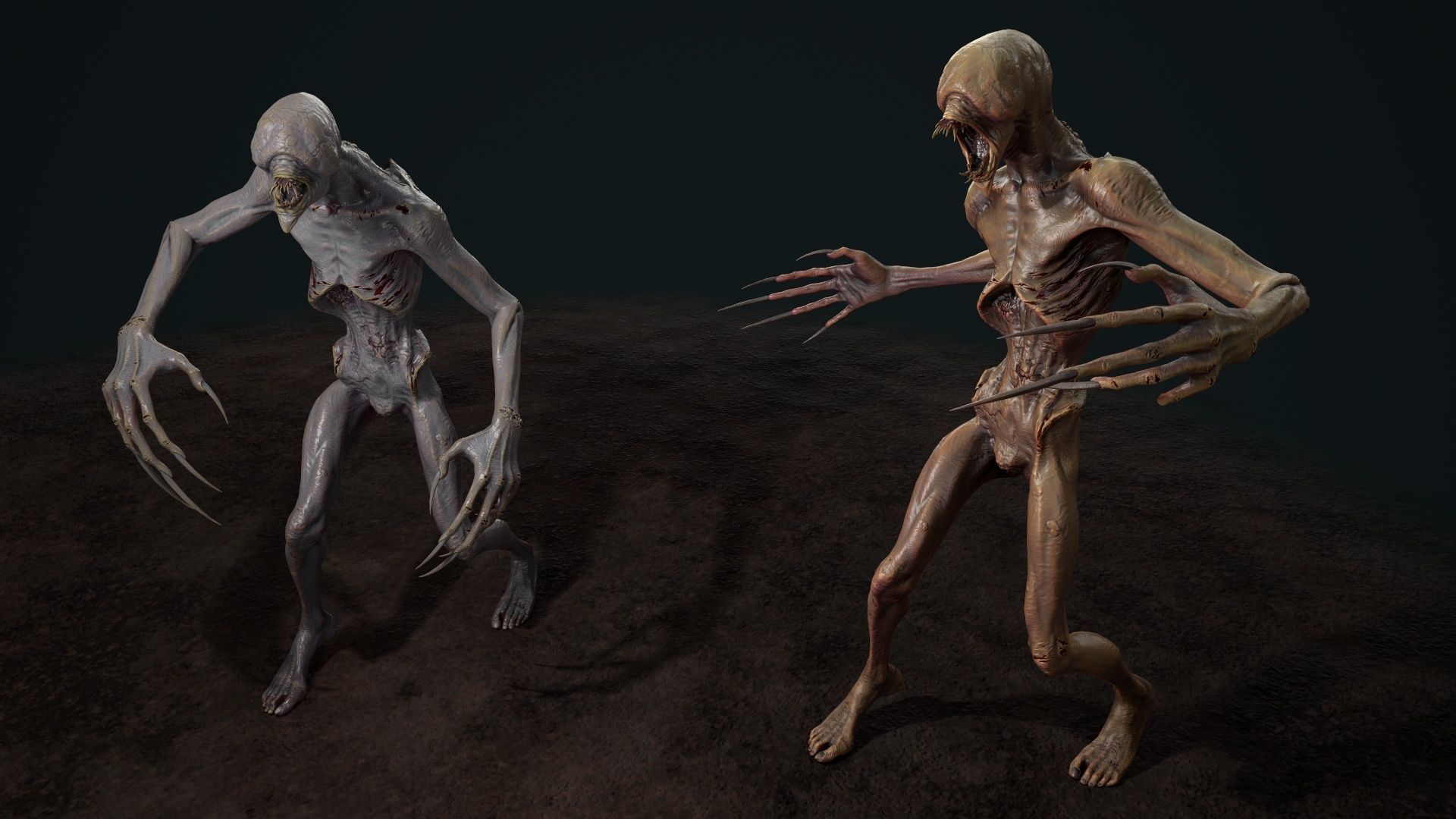 Mutant 3 alien creature Low-poly 3D model_2