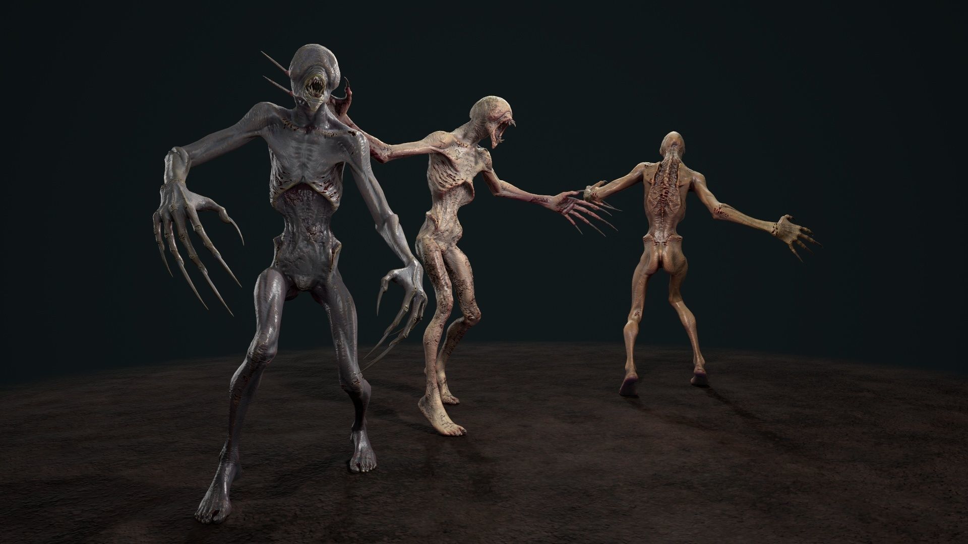 Mutant 3 alien creature Low-poly 3D model_6