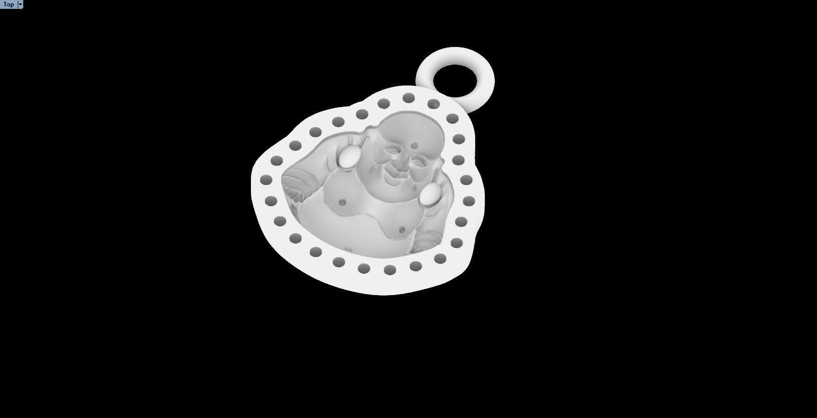 Jade Laughing Buddha charm pendant  3D print model_17
