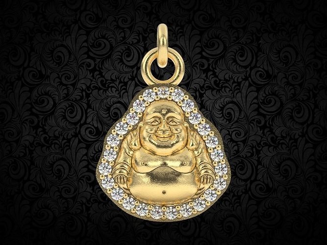 Jade Laughing Buddha charm pendant  3D print model