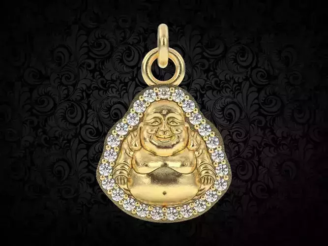 Jade Laughing Buddha charm pendant  3D print model