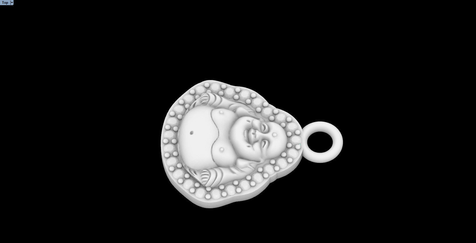 Jade Laughing Buddha charm pendant  3D print model_16