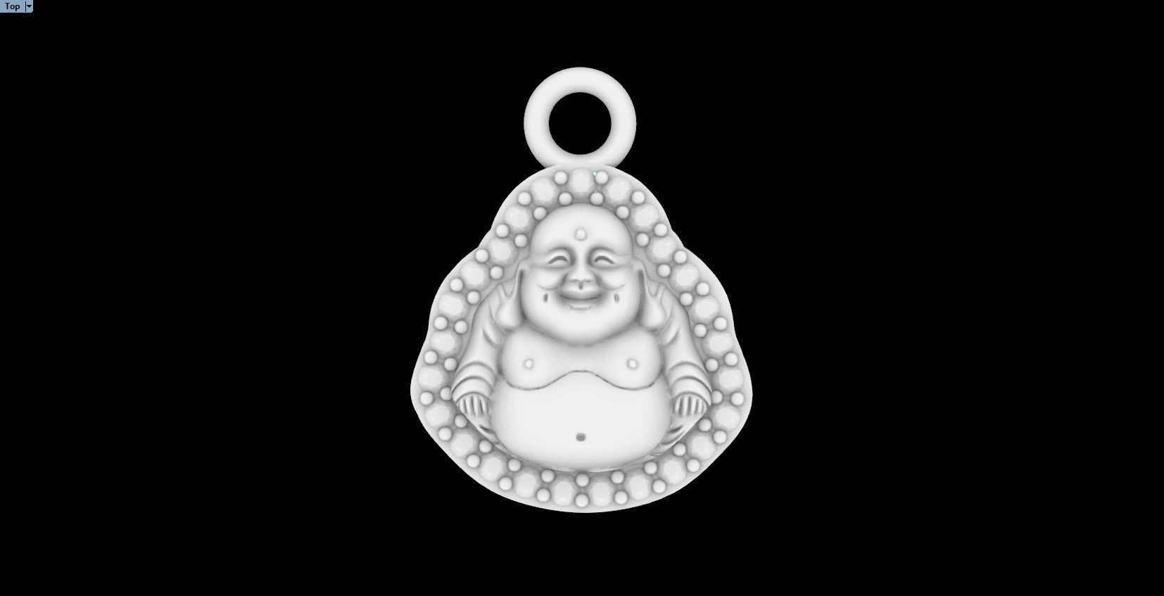 Jade Laughing Buddha charm pendant  3D print model_12