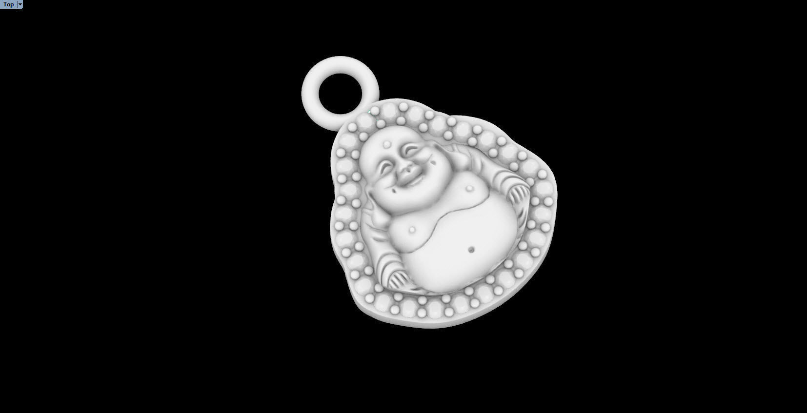 Jade Laughing Buddha charm pendant  3D print model_13