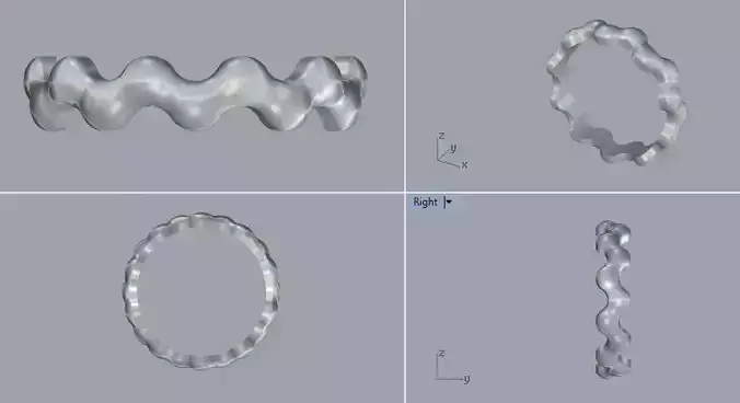 Waves Designer Plain Silver Ring Jewelry