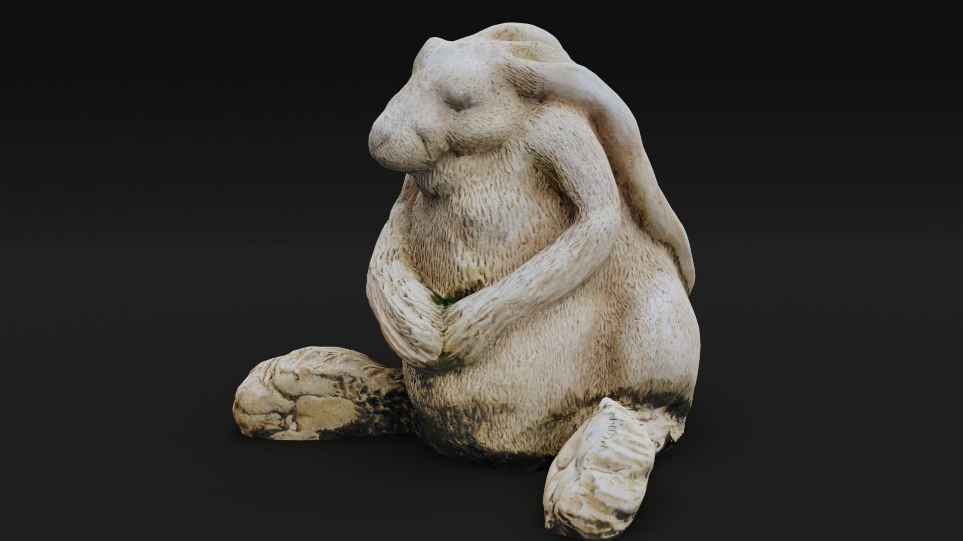 Hare Rabbit Statue Photoscan Low-poly 3D model_3