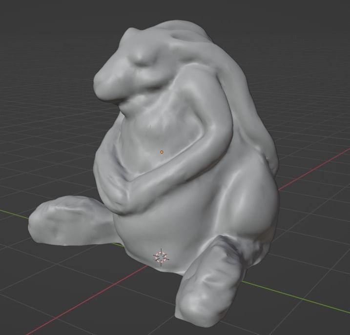 Hare Rabbit Statue Photoscan Low-poly 3D model_16