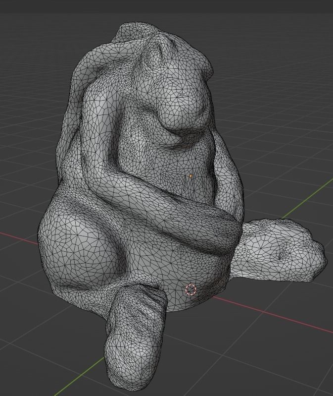 Hare Rabbit Statue Photoscan Low-poly 3D model_19