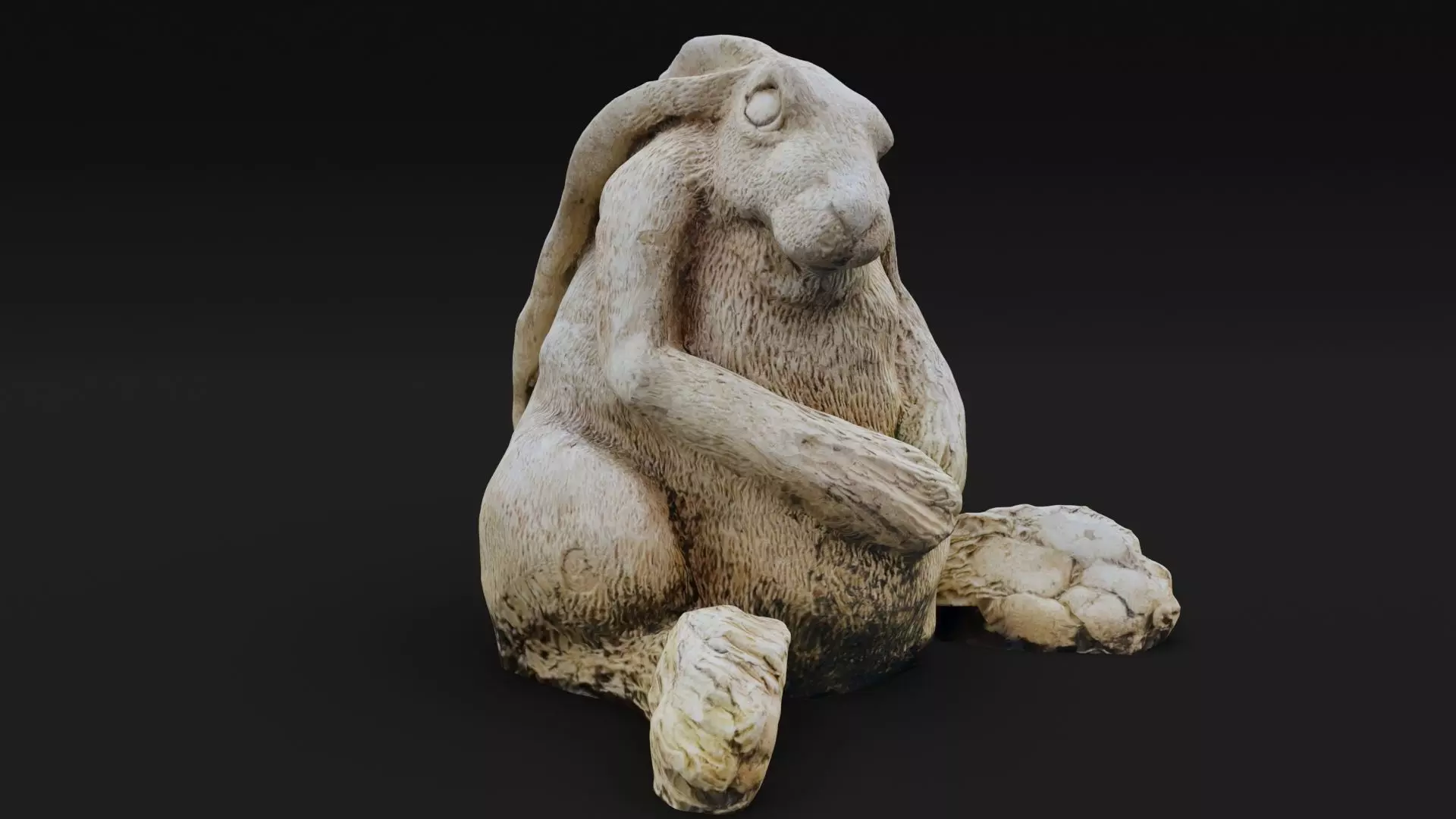 Hare Rabbit Statue Photoscan Low-poly 3D model_0