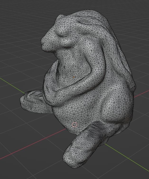 Hare Rabbit Statue Photoscan Low-poly 3D model_20