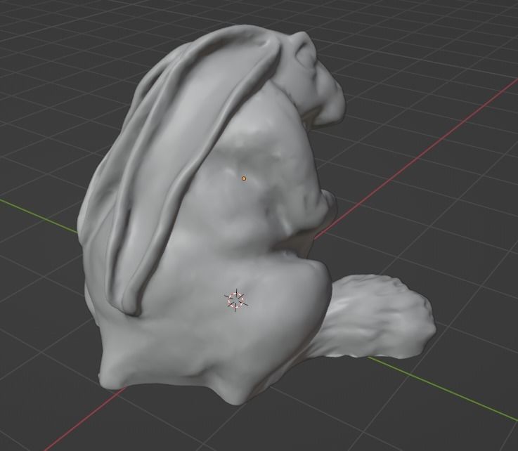 Hare Rabbit Statue Photoscan Low-poly 3D model_18