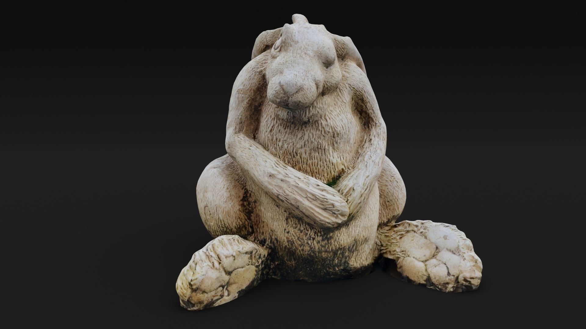 Hare Rabbit Statue Photoscan Low-poly 3D model_2
