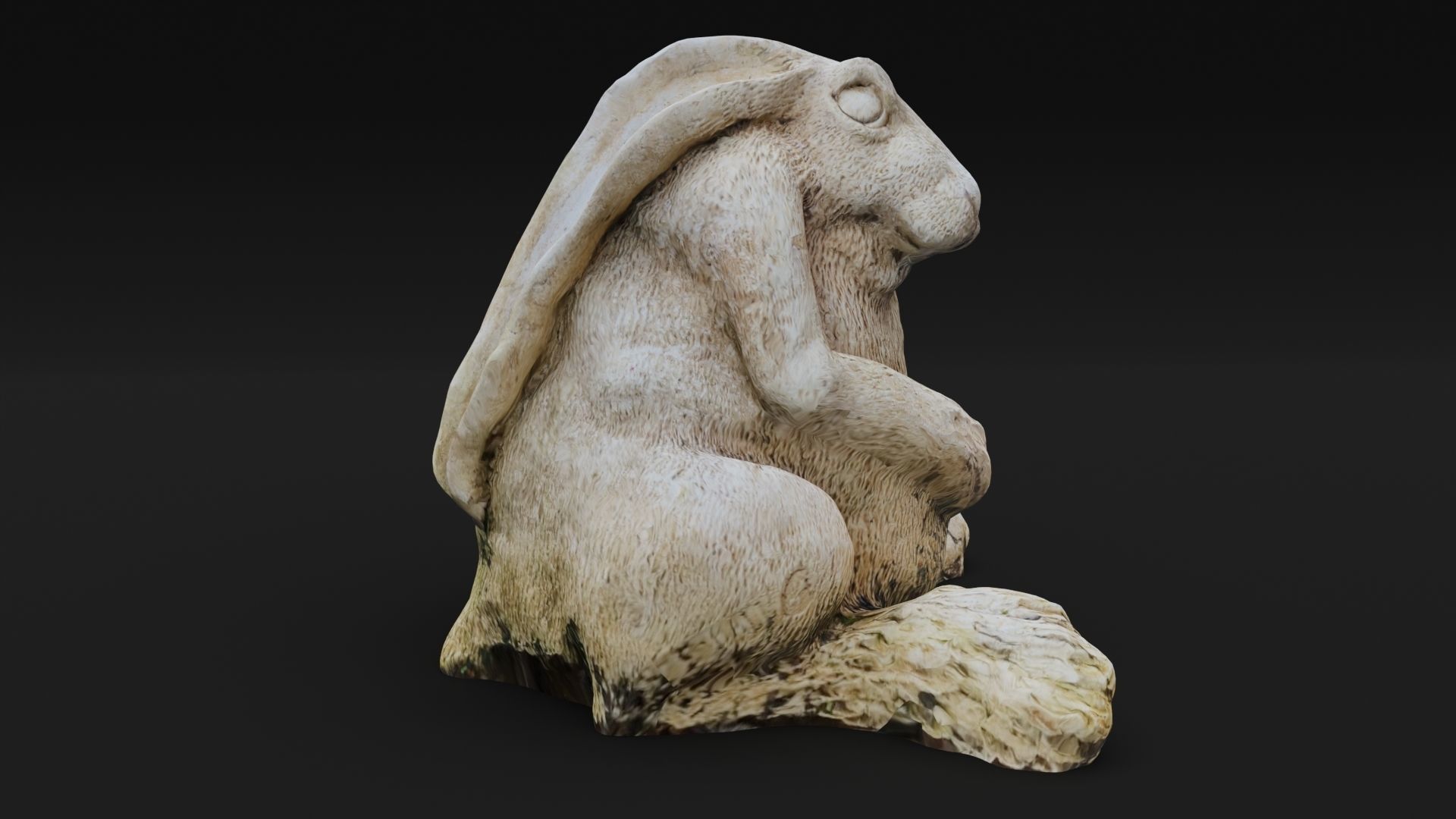 Hare Rabbit Statue Photoscan Low-poly 3D model_8