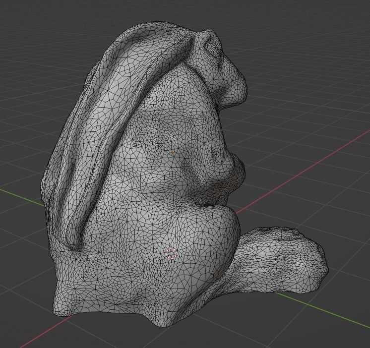 Hare Rabbit Statue Photoscan Low-poly 3D model_22