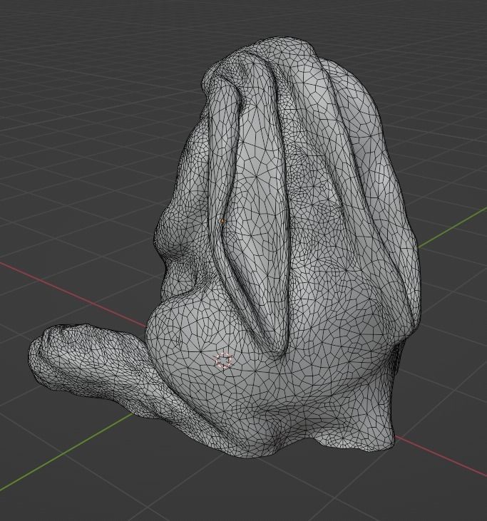 Hare Rabbit Statue Photoscan Low-poly 3D model_21