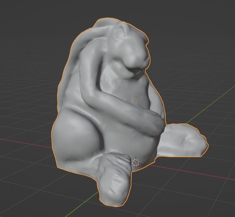 Hare Rabbit Statue Photoscan Low-poly 3D model_15
