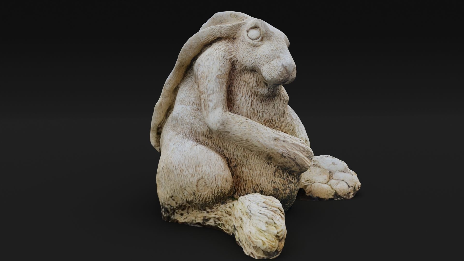 Hare Rabbit Statue Photoscan Low-poly 3D model_9