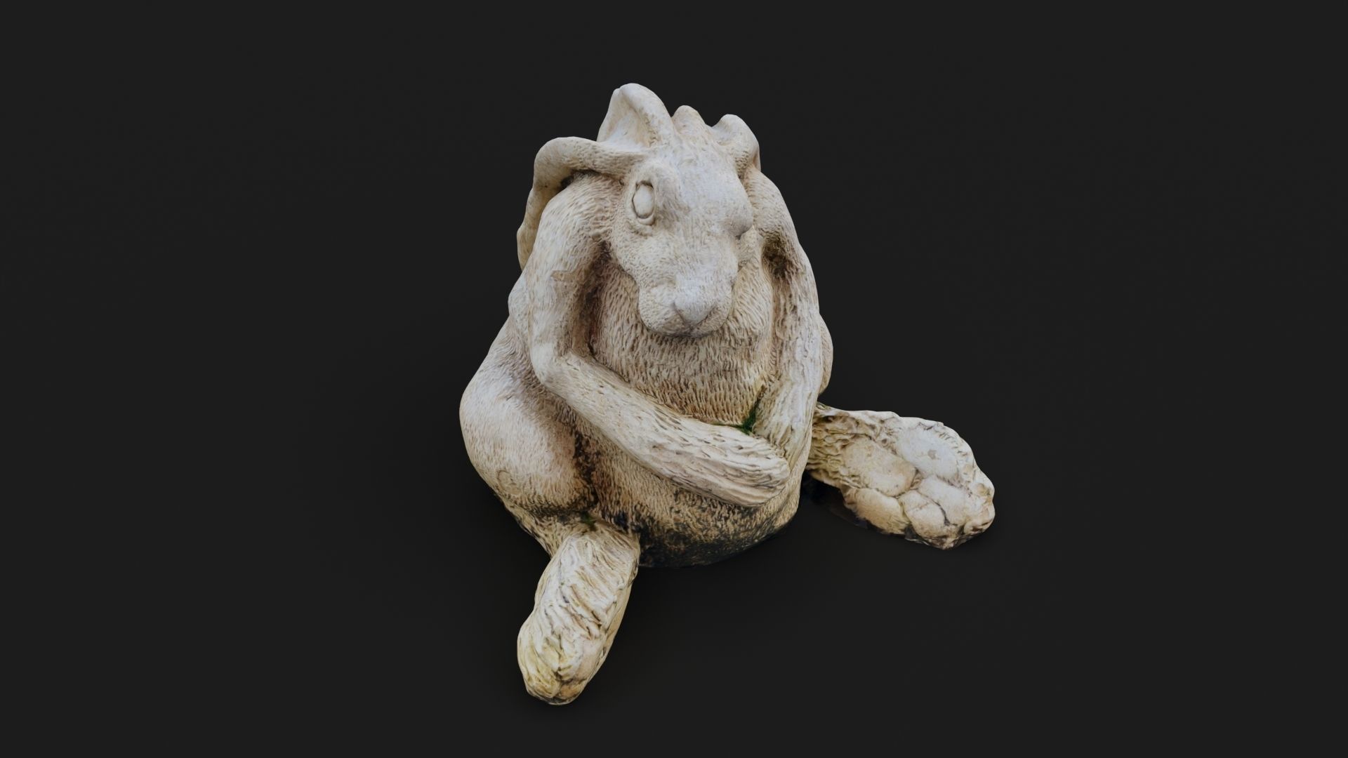 Hare Rabbit Statue Photoscan Low-poly 3D model_10