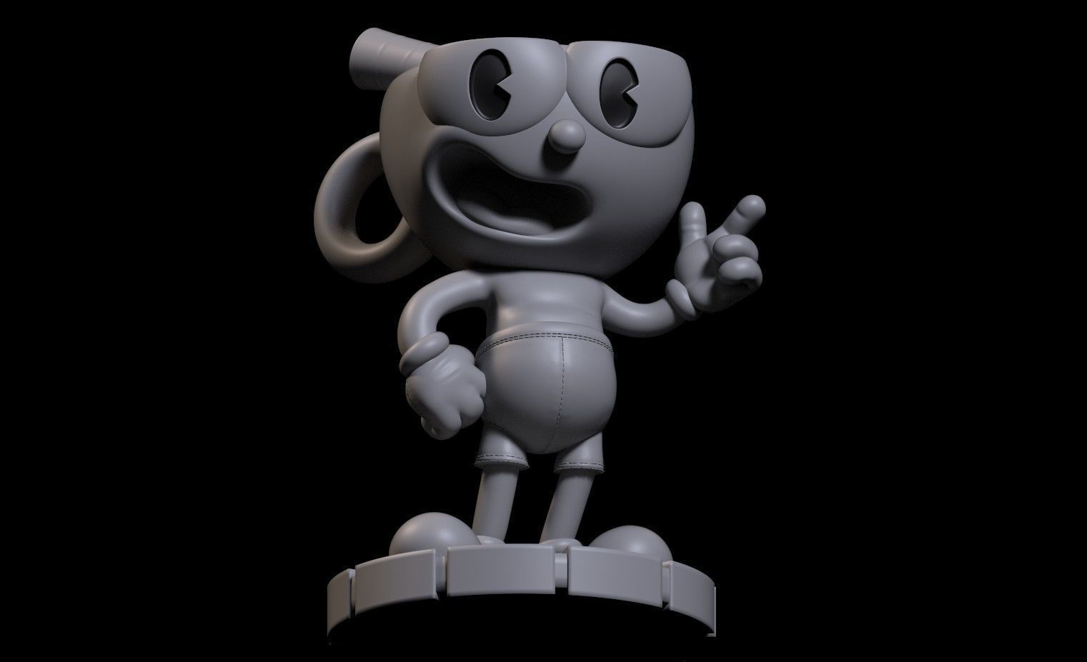Cuphead Mugman and Ms Chalice -  statues 3D Model Collection_9
