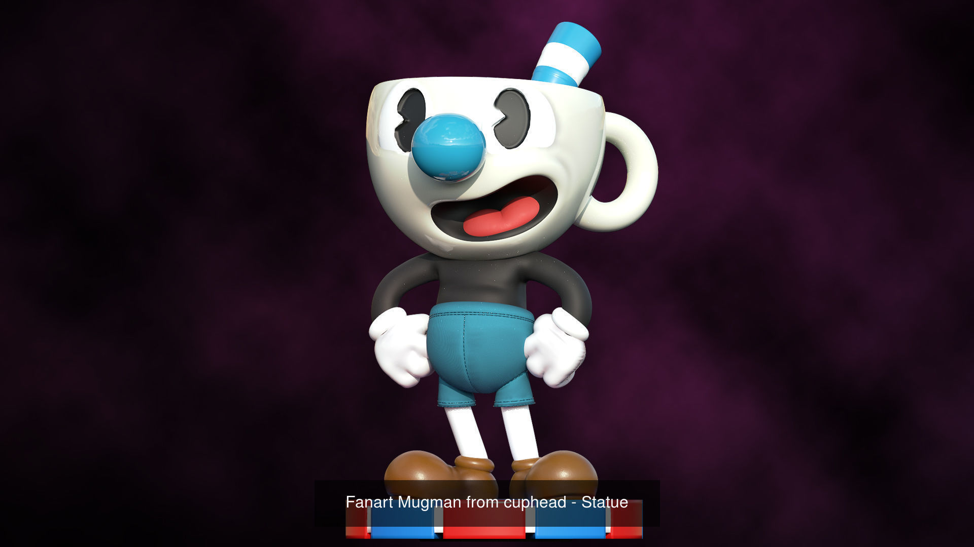 Cuphead Mugman and Ms Chalice -  statues 3D Model Collection_4