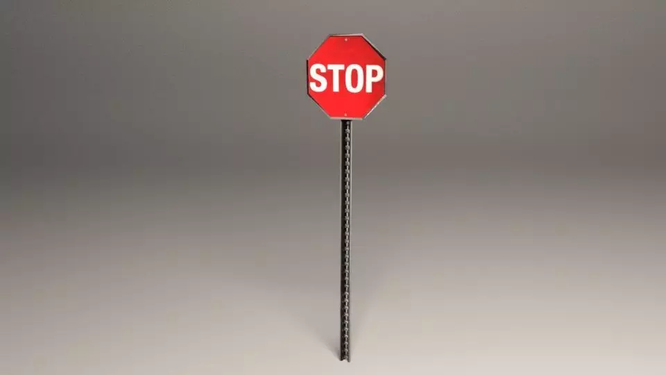 Stop Sign Free low-poly 3D model_0