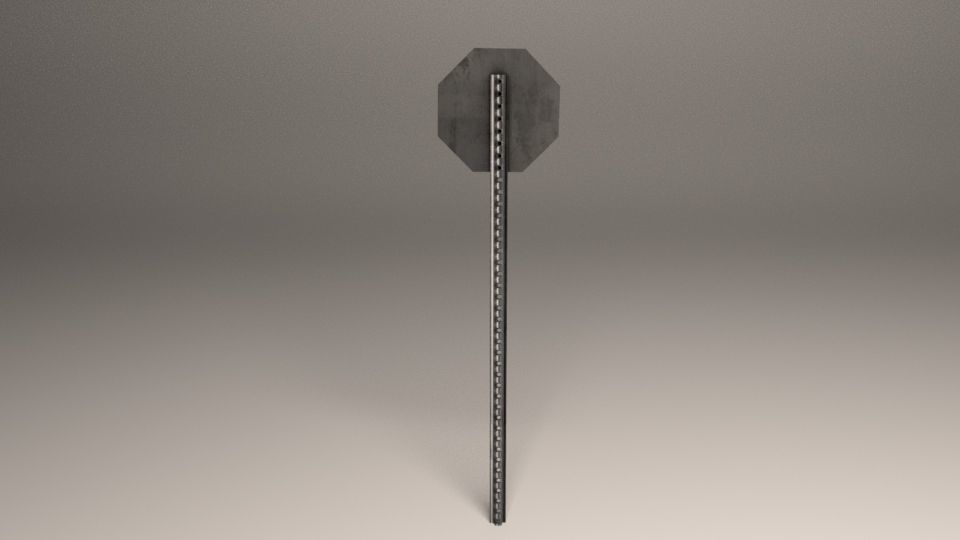 Stop Sign Free low-poly 3D model_1