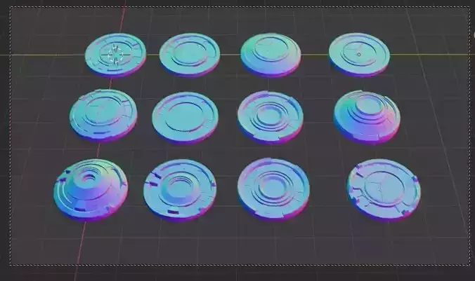 3D mech HUDS KITBASH Low-poly 3D model Low-poly 3D model