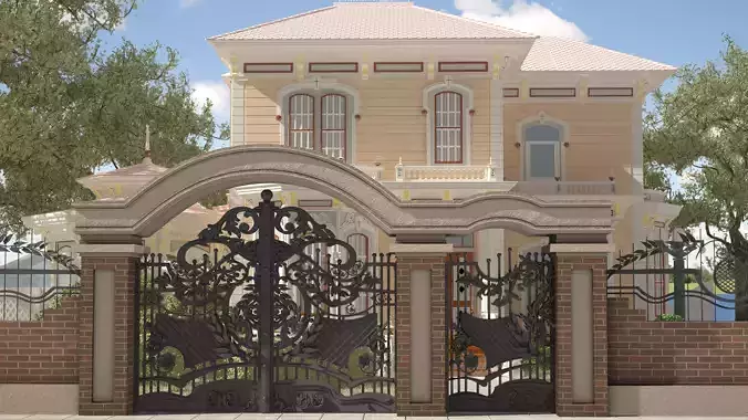 Gates wrought iron gate 3D model