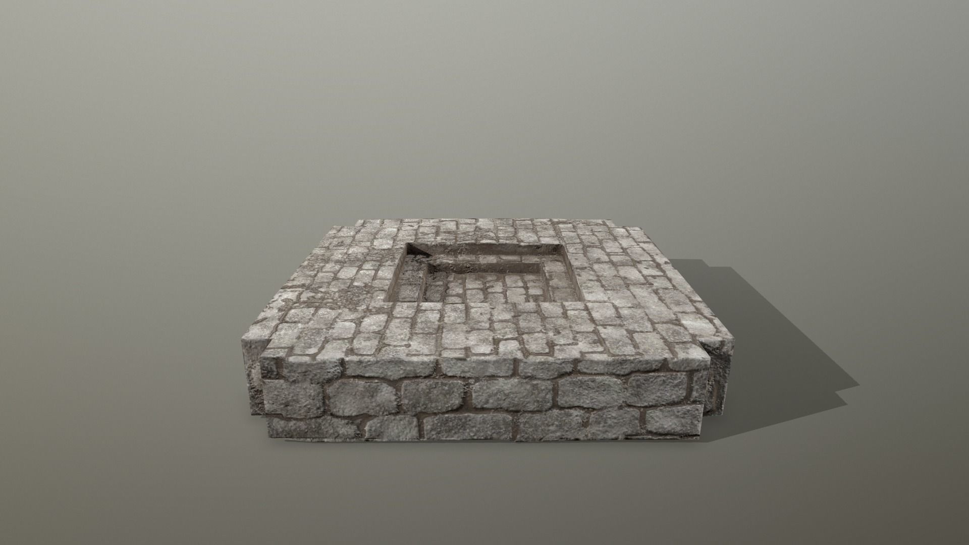 Altar Set stone wall Low-poly 3D model_5