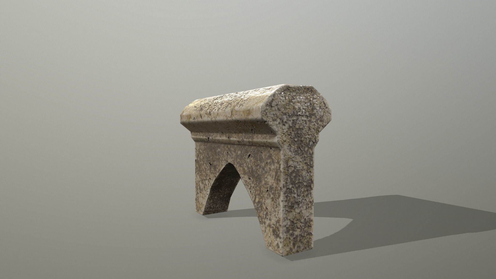 Altar Set stone wall Low-poly 3D model_15