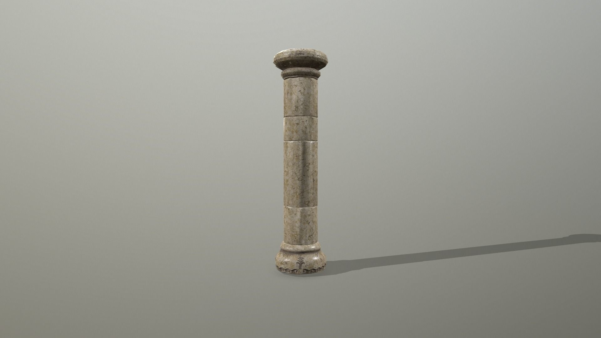 Altar Set stone wall Low-poly 3D model_6