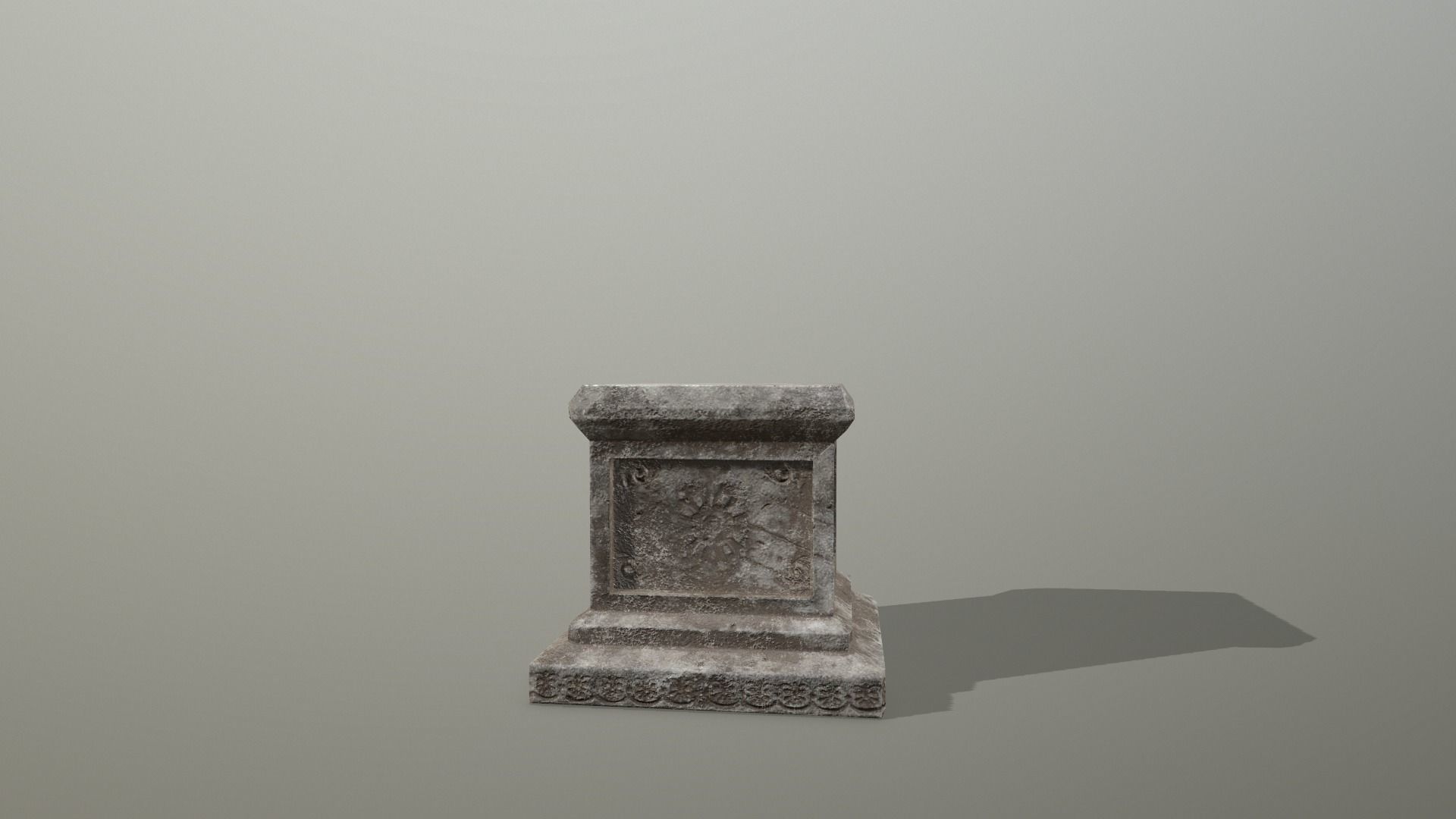 Altar Set stone wall Low-poly 3D model_7