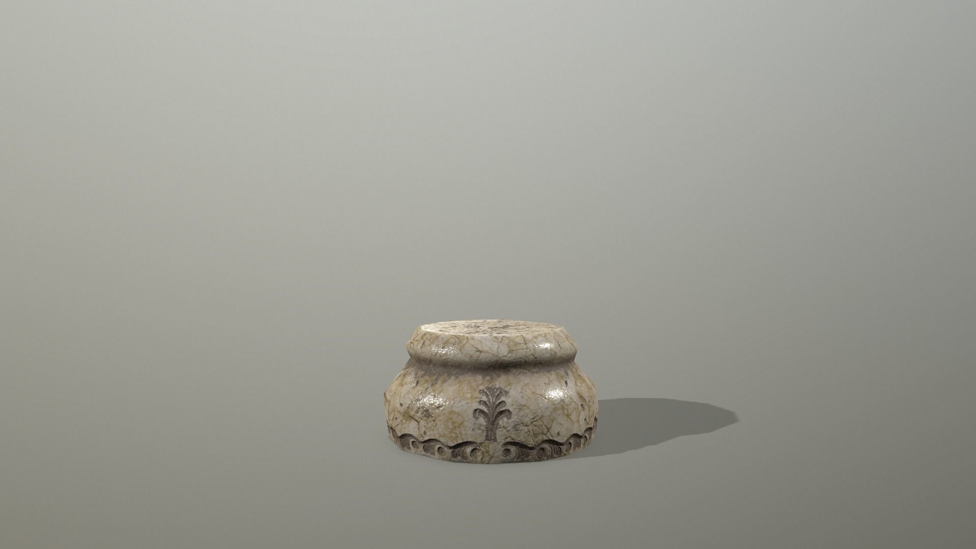 Altar Set stone wall Low-poly 3D model_9