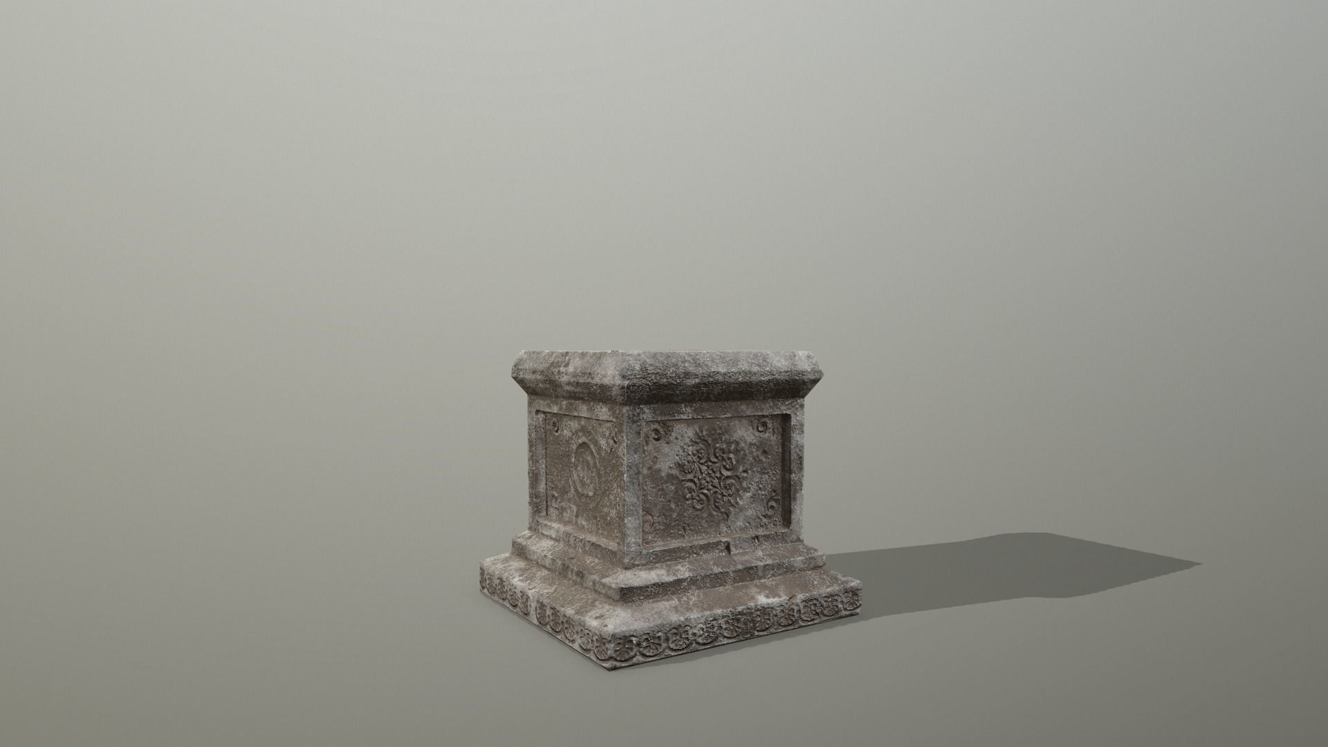 Altar Set stone wall Low-poly 3D model_8
