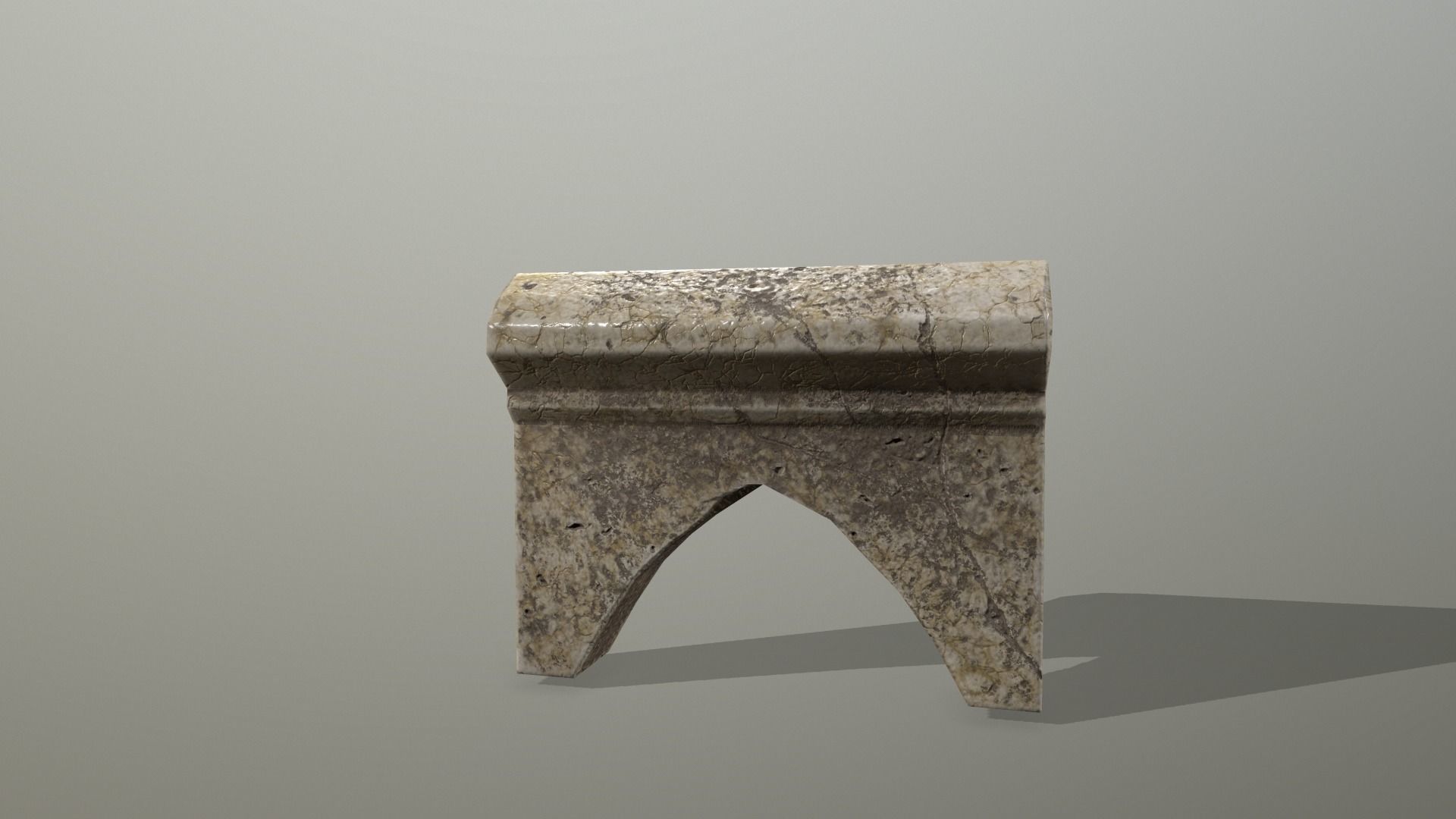 Altar Set stone wall Low-poly 3D model_14