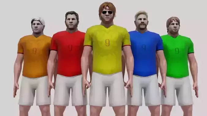 Customizable Soccer Player Rigged Low-poly 3D model