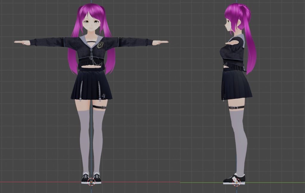 Anime Girl 3D model_9