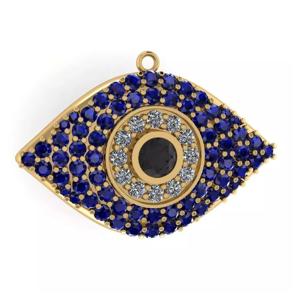 Pave Evil Eye Pendant  3D print model_0